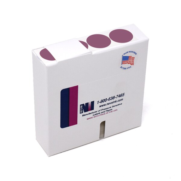 1-1/4" Color Coding Dots Maroon - Roll Form